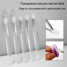 Load image into Gallery viewer, Nail Art Silicone Applicator Sticks Multi-Purpose Dabbing Powder Glitter Eyeshadow Brush Applying Manicure Tool, 2pcs