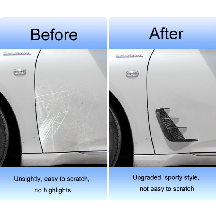 Universal Car Fender Soft Glue Decorative Car Stickers, Bright Black, Carbon Fiber