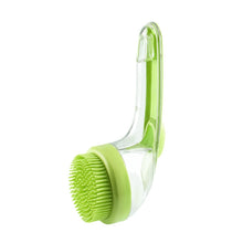 Load image into Gallery viewer, Long Handle Pet Bathing Brush Silicone Dogs Cats Cleaning Massage Brush Grooming Comb, Fine Teeth Yellow, Fine Teeth Blue, Fine Teeth Green, Coarse Teeth Yellow, Coarse Teeth Blue, Coarse Teeth Green