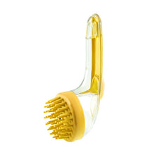 Load image into Gallery viewer, Long Handle Pet Bathing Brush Silicone Dogs Cats Cleaning Massage Brush Grooming Comb, Fine Teeth Yellow, Fine Teeth Blue, Fine Teeth Green, Coarse Teeth Yellow, Coarse Teeth Blue, Coarse Teeth Green
