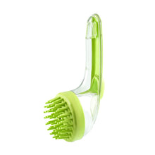 Load image into Gallery viewer, Long Handle Pet Bathing Brush Silicone Dogs Cats Cleaning Massage Brush Grooming Comb, Fine Teeth Yellow, Fine Teeth Blue, Fine Teeth Green, Coarse Teeth Yellow, Coarse Teeth Blue, Coarse Teeth Green