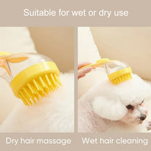 Load image into Gallery viewer, Long Handle Pet Bathing Brush Silicone Dogs Cats Cleaning Massage Brush Grooming Comb, Fine Teeth Yellow, Fine Teeth Blue, Fine Teeth Green, Coarse Teeth Yellow, Coarse Teeth Blue, Coarse Teeth Green