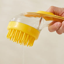 Load image into Gallery viewer, Long Handle Pet Bathing Brush Silicone Dogs Cats Cleaning Massage Brush Grooming Comb, Fine Teeth Yellow, Fine Teeth Blue, Fine Teeth Green, Coarse Teeth Yellow, Coarse Teeth Blue, Coarse Teeth Green