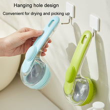 Load image into Gallery viewer, Long Handle Pet Bathing Brush Silicone Dogs Cats Cleaning Massage Brush Grooming Comb, Fine Teeth Yellow, Fine Teeth Blue, Fine Teeth Green, Coarse Teeth Yellow, Coarse Teeth Blue, Coarse Teeth Green