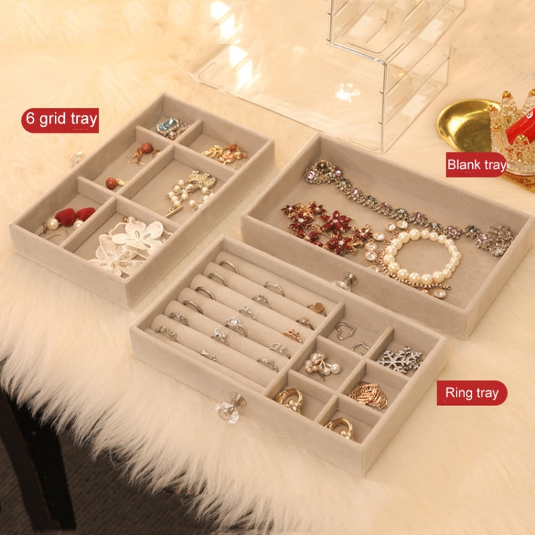 Three-Layer Velvet Dustproof Drawer Earrings Jewelry Storage Box