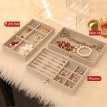 Load image into Gallery viewer, Three-Layer Velvet Dustproof Drawer Earrings Jewelry Storage Box