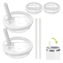 Load image into Gallery viewer, For Stanley 40oz Adventure Quencher Transparent Straw Lid Replacement Parts, Green, Rose Red, White, 4pcs /Set Green, 4pcs /Set Rose Red, 4pcs /Set White