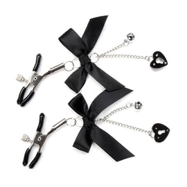 Female Cute Bow Pendant Conditioning Nipple Clips Adult SM Erotic Toys