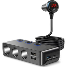 Load image into Gallery viewer, QC3.0/PD Fast Charging 7 In 1 Car Cigarette Lighter With Display, TR30P