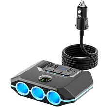Load image into Gallery viewer, Car Cigarette Lighter One To Three With Switch Voltage Display, TR52
