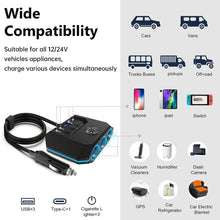 Load image into Gallery viewer, Car Cigarette Lighter One To Three With Switch Voltage Display, TR52