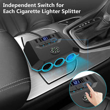 Load image into Gallery viewer, Car Cigarette Lighter One To Three With Switch Voltage Display, TR52