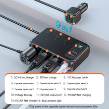 Load image into Gallery viewer, C29 9 In 1 Car Cigarette Lighter Powerful Fast Charger With Voltage Display, C29