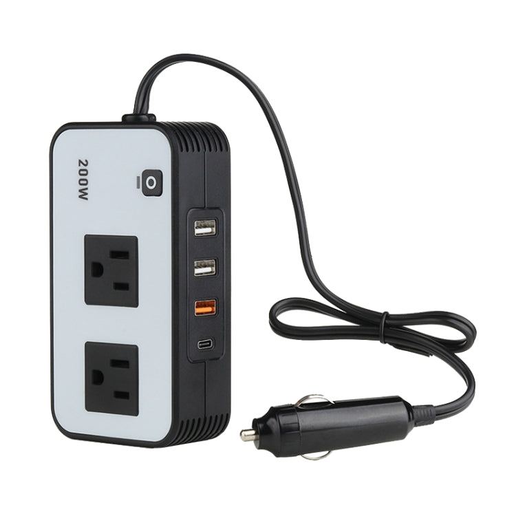 200W Car Inverter Vehicle Plug Power Converter, US Plug