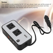 Load image into Gallery viewer, 200W Car Inverter Vehicle Plug Power Converter, US Plug