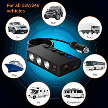 Load image into Gallery viewer, TR24 Car Cigarette Lighter One To Three With Switch 180W High Power Fast Charger, TR24(Black PD Version)