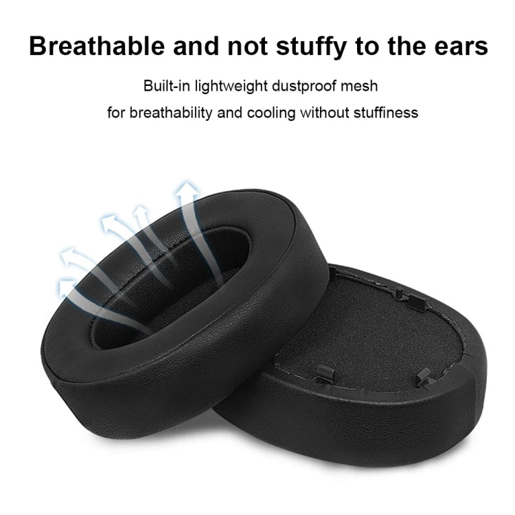 1pair For Sony WH-1000XM5 Headphone Leather Sponge Cover Earmuffs, Beige, Dark Blue