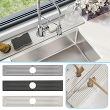 Load image into Gallery viewer, Diatomite Absorbent Mat Fast Drying Stone Kitchen Bathroom Faucet Sink Drainage Mat, 40x10cm+10x10cm, 60x10cm+10x10cm