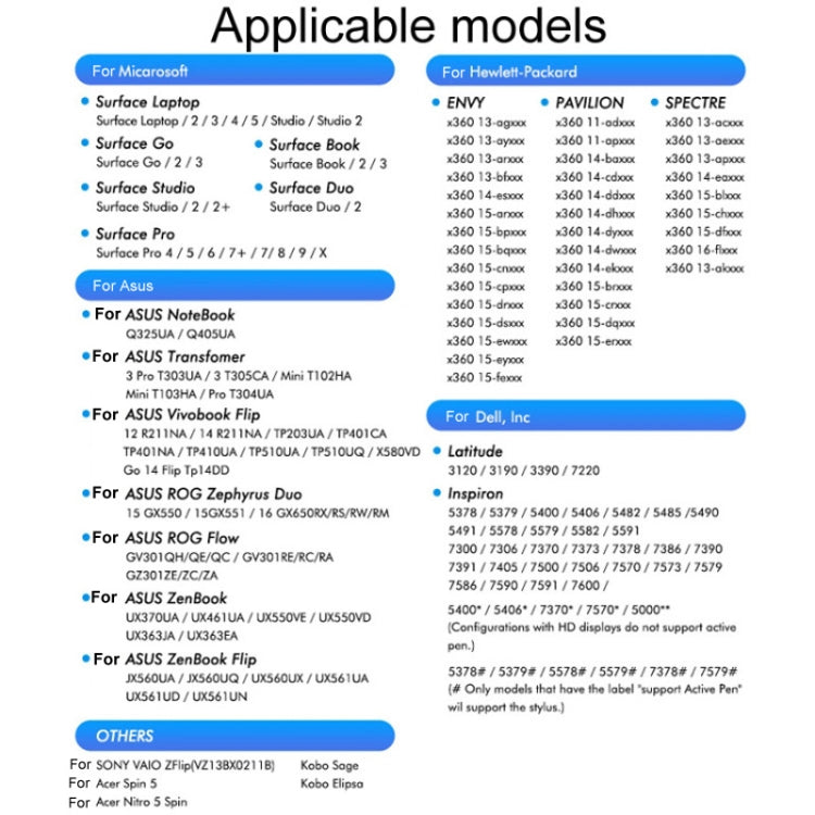 For Microsoft Surface Pro/Go/Laptop/Book Anti-Touch Handwriting Capacitive Pen