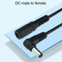 Load image into Gallery viewer, 2pcs DC 5.5 x 2.1mm Straight To Bend Adapter Cable Male To Female Power Cord Extension Cord, B1-2