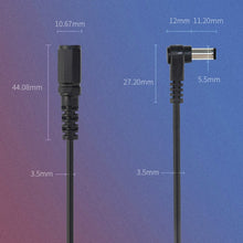 Load image into Gallery viewer, 2pcs DC 5.5 x 2.1mm Straight To Bend Adapter Cable Male To Female Power Cord Extension Cord, B1-2