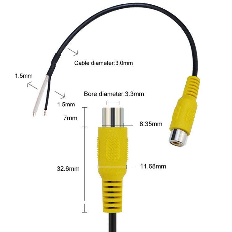 2pcs Car Single AV Audio Cable Lotus Connector RCA Stereo Wire With Shield