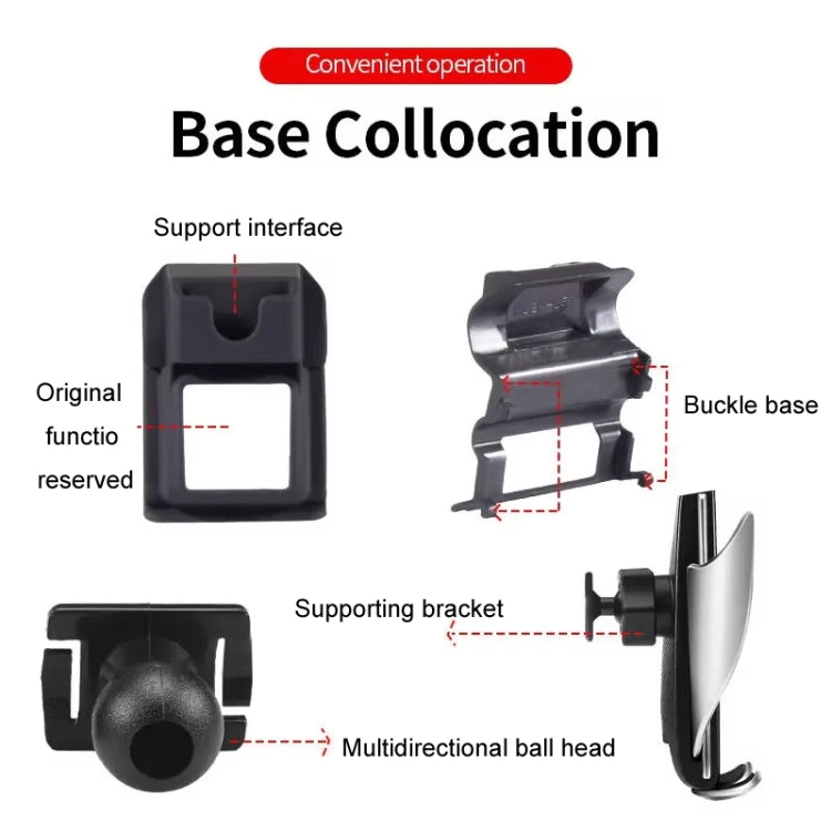 For BMW Car Air Outlet Modified Mobile Phone Holder Base, 04-08 7 Series, 05-12 3 Series, 08-13 X5/X6, 09-15 7 Series, 11-16 X3/X4, 10-17 5GT  Imported, 11-17 5 Series, 11-17 5 Series Universal Applicable to Double Rollers, 12-15 X1                    ...
