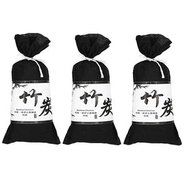 3Bags Bamboo Charcoal Air Purifying Bag For Refrigerators Wardrobes Car Formaldehyde Odor Removal Pack