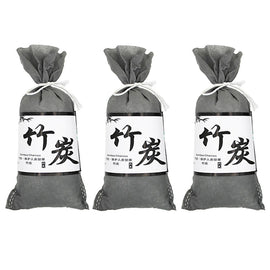 3Bags Bamboo Charcoal Air Purifying Bag For Refrigerators Wardrobes Car Formaldehyde Odor Removal Pack