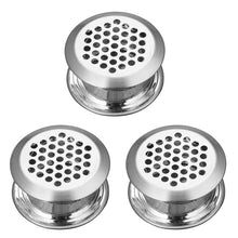 Load image into Gallery viewer, 35mm Furniture Cabinet Cooling Stainless Steel Double Sided Ventilation Hole Decorative Cover, 3pcs