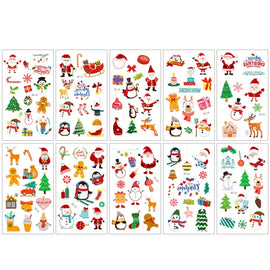 Colorful Christmas Tattoo Stickers Waterproof Holiday Party Children Disposable Tattoo Stickers