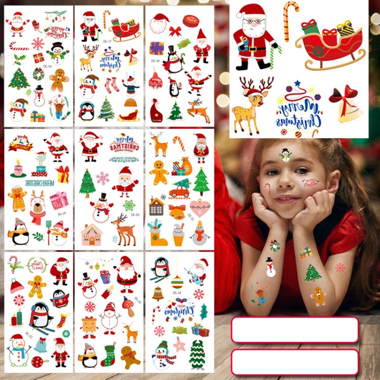 Colorful Christmas Tattoo Stickers Waterproof Holiday Party Children Disposable Tattoo Stickers
