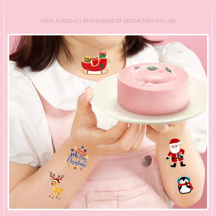 Colorful Christmas Tattoo Stickers Waterproof Holiday Party Children Disposable Tattoo Stickers