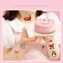Load image into Gallery viewer, Colorful Christmas Tattoo Stickers Waterproof Holiday Party Children Disposable Tattoo Stickers