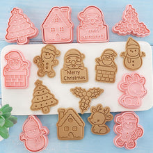 Load image into Gallery viewer, Christmas Biscuit Molds Cartoon 3D Pressing Fondant Cake Cookie Cutting Molds