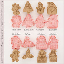 Load image into Gallery viewer, Christmas Biscuit Molds Cartoon 3D Pressing Fondant Cake Cookie Cutting Molds