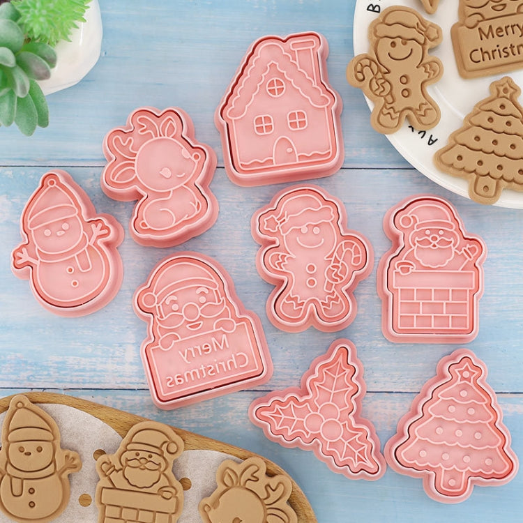 Christmas Biscuit Molds Cartoon 3D Pressing Fondant Cake Cookie Cutting Molds