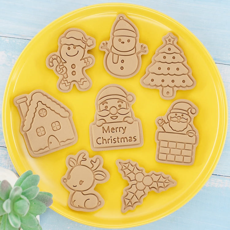 Christmas Biscuit Molds Cartoon 3D Pressing Fondant Cake Cookie Cutting Molds