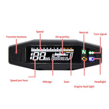 Load image into Gallery viewer, Motorcycle HD LCD Fuel Level Speed Electronic Instrument