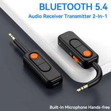 Load image into Gallery viewer, 2-in-1 Receiver Bluetooth Transmitter with Call Aux Car Bluetooth Adapter, 2-in-1