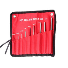 Load image into Gallery viewer, 9-in-1 Heavy Duty Roll Pin Punch Set Round Punch Removal Tools, Canvas Packaging, with Hammer