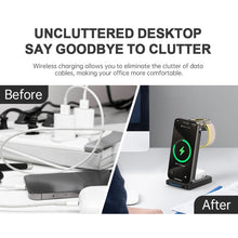 Load image into Gallery viewer, S90-3 3-in-1 Magnetic Folding Wireless Charger Phone Earphone Watch Fast Charging Stand