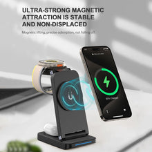 Load image into Gallery viewer, S90-3 3-in-1 Magnetic Folding Wireless Charger Phone Earphone Watch Fast Charging Stand