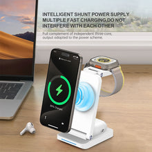 Load image into Gallery viewer, S90-3 3-in-1 Magnetic Folding Wireless Charger Phone Earphone Watch Fast Charging Stand