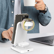 Load image into Gallery viewer, S90-3 3-in-1 Magnetic Folding Wireless Charger Phone Earphone Watch Fast Charging Stand