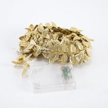 Load image into Gallery viewer, LED Artificial Golden Leaf Vine Light String For Christmas Holiday Decoration, 2m 20 Lights, 3m 30 Lights, 5m 50 Lights, 10m 100 Lights