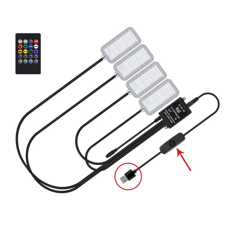 Eight-Color LED Voice Control Car Music Rhythm Atmosphere Light, 5V USB Remote Control, 5V USB APP, 5V USB APP + Remote Control, 5V USB With Switch Remote Control, 5V USB With Switch APP, 5V USB With Switch APP + Remote Control                         ...