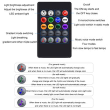 Load image into Gallery viewer, Eight-Color LED Voice Control Car Music Rhythm Atmosphere Light, 5V USB Remote Control, 5V USB APP, 5V USB APP + Remote Control, 5V USB With Switch Remote Control, 5V USB With Switch APP, 5V USB With Switch APP + Remote Control                         ...