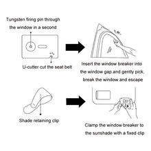 Load image into Gallery viewer, Car Window Breaking Safety Card Emergency Life-Saving Hammer