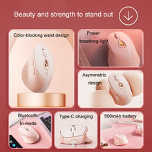 Load image into Gallery viewer, Inphic DR801 2.4G+Bluetooth 5.0/4.0 Wireless Mouse USB Tri-Mode Mute Rechargeable Girls Office Home Gaming Mouse